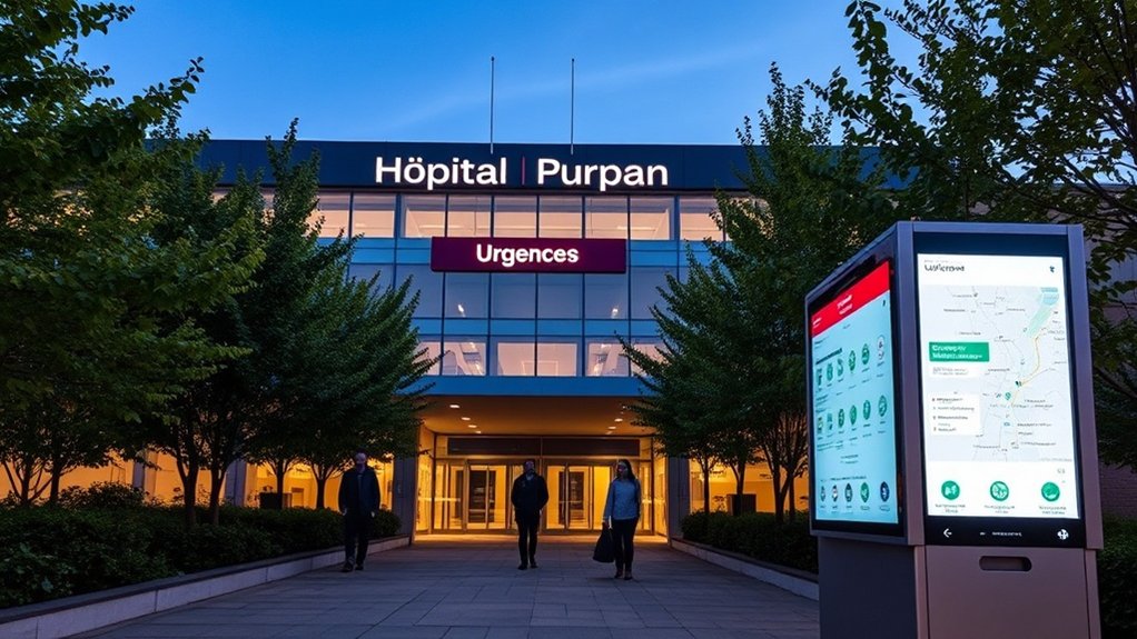 informations sur les lieux de soins d'urgence